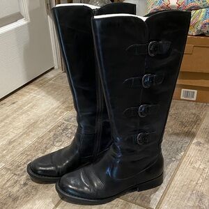 Born Black Over the Knee Boots with Buckle Detail